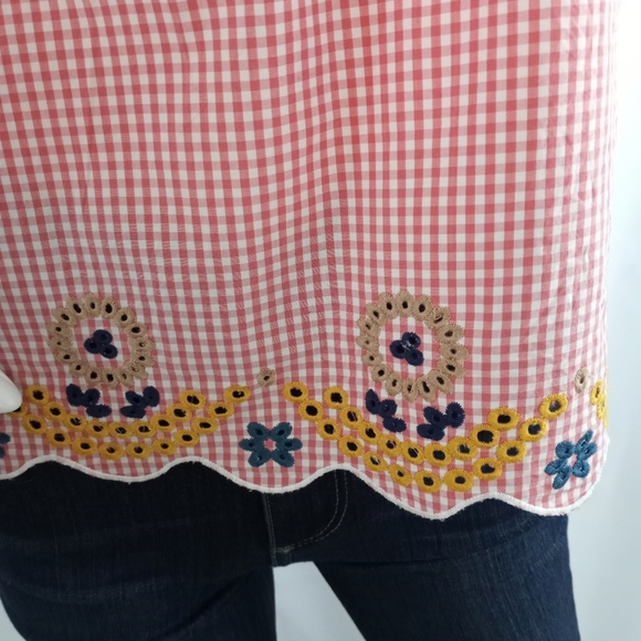 Madewell Floral Embroidered Gingham Top - Picture 5 of 9